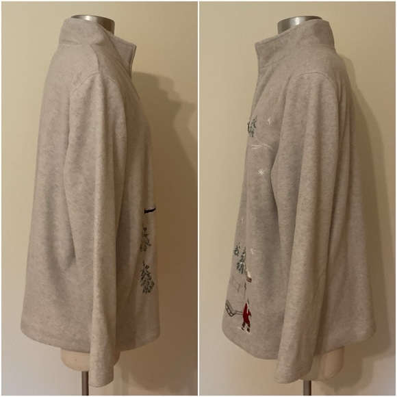 Northern Reflections Beige Fleece Full Zip Light Jacket Embroidered Ladies XL - Picture 3 of 16